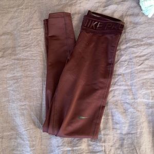 Maroon Nike pro full length leggings